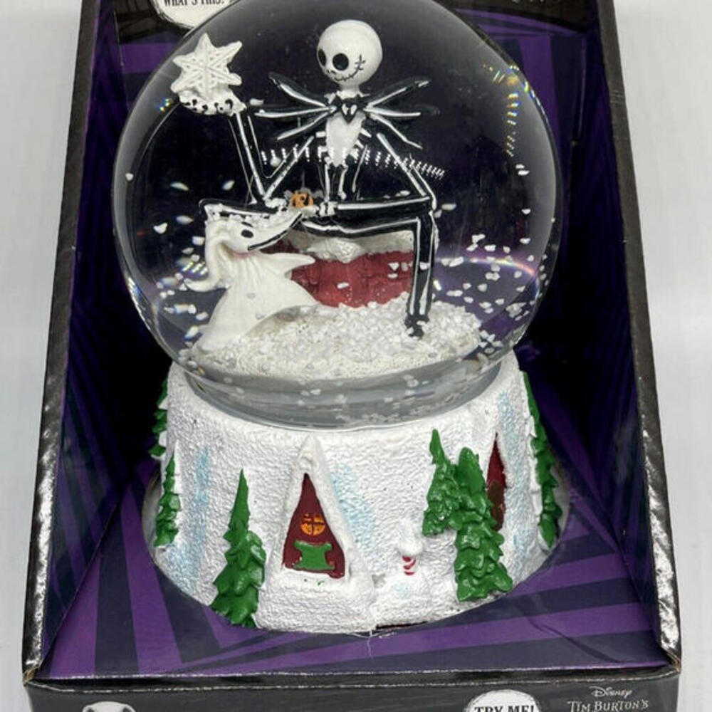 Nightmare Before Christmas Jack and Zero Musical Snow Globe 6" NEW
